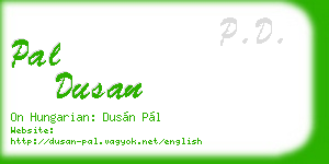 pal dusan business card